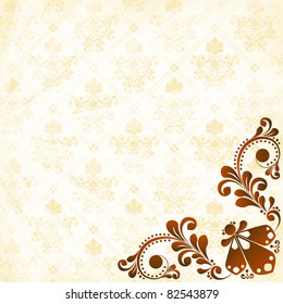 vector vintage floral  background with decorative flowers for design