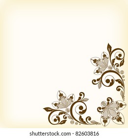 vector vintage floral  background with decorative flowers for design