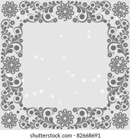 vector vintage floral  background with decorative flowers for design