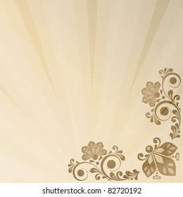 vector vintage floral  background with decorative flowers for design