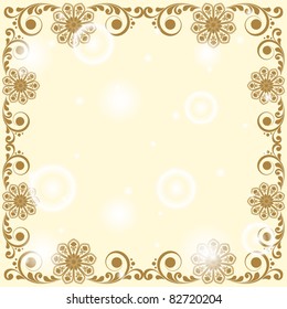 vector vintage floral  background with decorative flowers for design