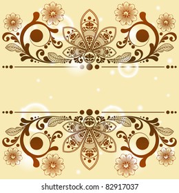vector vintage floral  background with decorative flowers for design