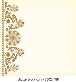 vector vintage floral  background with decorative flowers for design