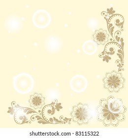 vector vintage floral  background with decorative flowers for design