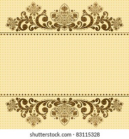 vector vintage floral  background with decorative flowers for design
