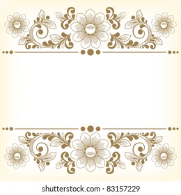 vector vintage floral  background with decorative flowers for design