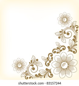 vector vintage floral  background with decorative flowers for design