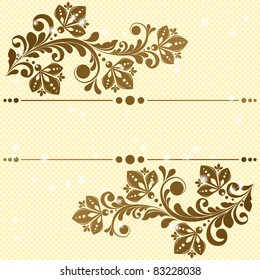 vector vintage floral  background with decorative flowers for design