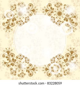 vector vintage floral  background with decorative flowers for design