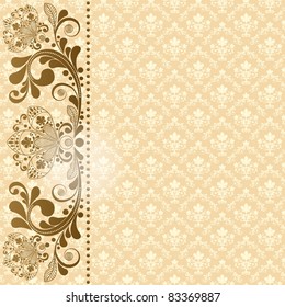 vector vintage floral  background with decorative flowers for design