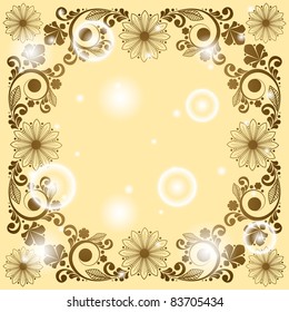 vector vintage floral  background with decorative flowers for design