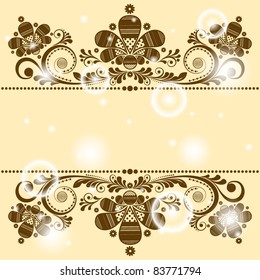 vector vintage floral  background with decorative flowers for design