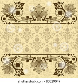 vector vintage floral  background with decorative flowers for design
