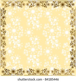 vector vintage floral  background with decorative flowers for design