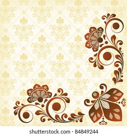 vector vintage floral  background with decorative flowers for design