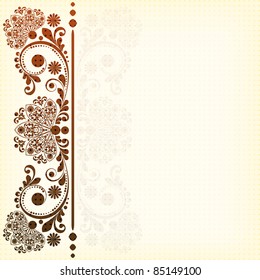 vector vintage floral  background with decorative flowers for design