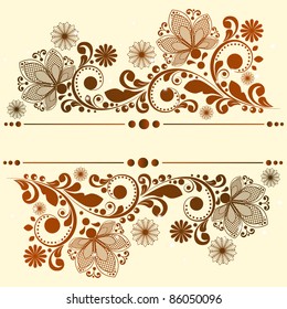 vector vintage floral  background with decorative flowers for design