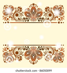 vector vintage floral  background with decorative flowers for design