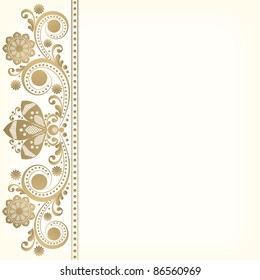 vector vintage floral  background with decorative flowers for design