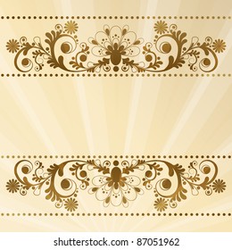 vector vintage floral  background with decorative flowers for design