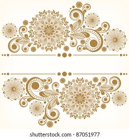 vector vintage floral  background with decorative flowers for design