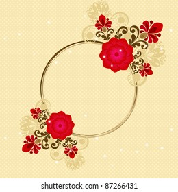 vector vintage floral  background with decorative flowers for design