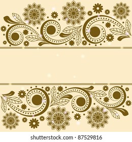 vector vintage floral  background with decorative flowers for design