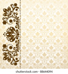 vector vintage floral  background with decorative flowers for design