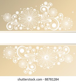 vector vintage floral  background with decorative flowers for design