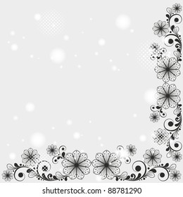 vector vintage floral  background with decorative flowers for design