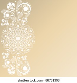 vector vintage floral  background with decorative flowers for design
