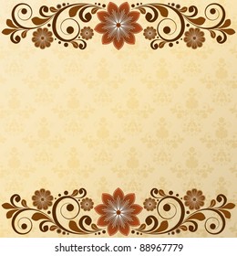 vector vintage floral  background with decorative flowers for design