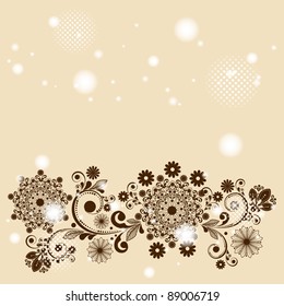 vector vintage floral  background with decorative flowers for design