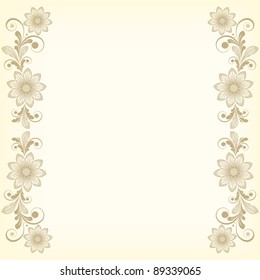 vector vintage floral  background with decorative flowers for design