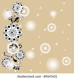 vector vintage floral  background with decorative flowers for design
