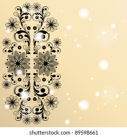 vector vintage floral  background with decorative flowers for design