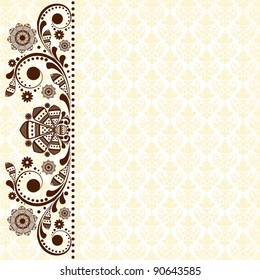 vector vintage floral  background with decorative flowers for design