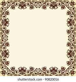 vector vintage floral  background with decorative flowers for design