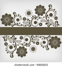 vector vintage floral  background with decorative flowers for design