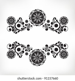 vector vintage floral  background with decorative flowers for design