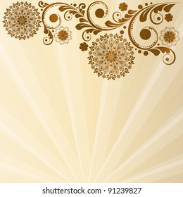 vector vintage floral  background with decorative flowers for design