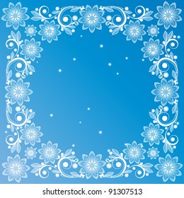 vector vintage floral  background with decorative flowers for design