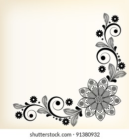 vector vintage floral  background with decorative flowers for design