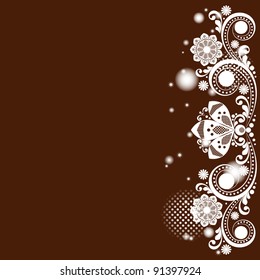 vector vintage floral  background with decorative flowers for design