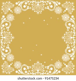 vector vintage floral  background with decorative flowers for design