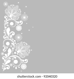vector vintage floral  background with decorative flowers for design