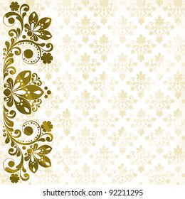 vector vintage floral  background with decorative flowers for design