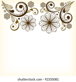 vector vintage floral  background with decorative flowers for design