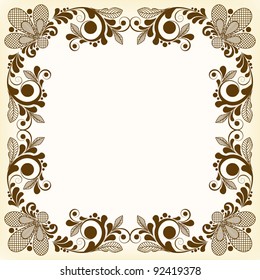 vector vintage floral  background with decorative flowers for design