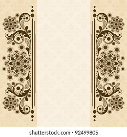 vector vintage floral  background with decorative flowers for design